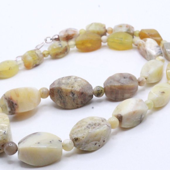 DTR JAY KING STERLING SILVER YELLOW SPECKLED AGATE BEAD NECKLACE - Picture 2 of 10